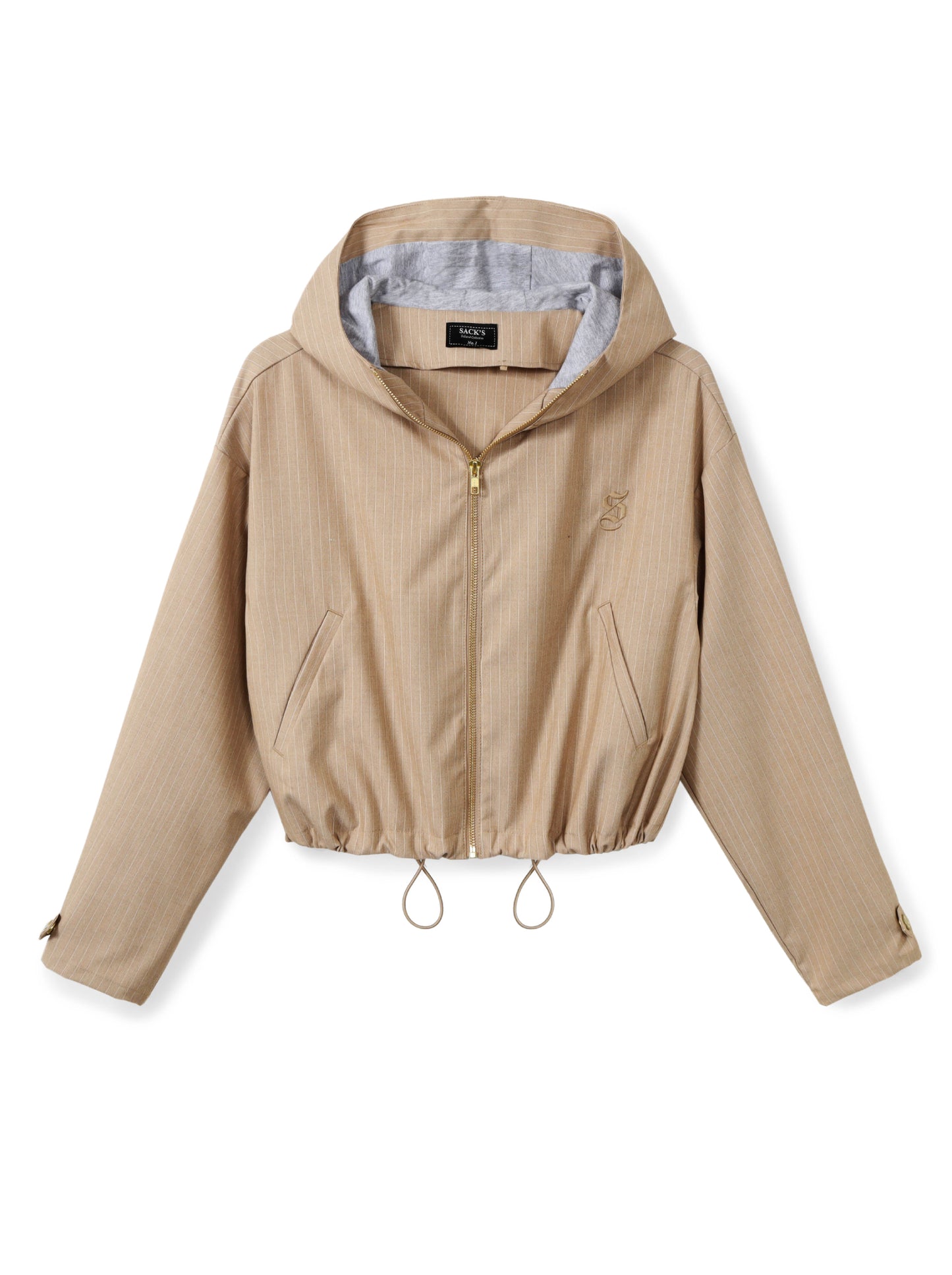 Pinstripe hoodie jacket