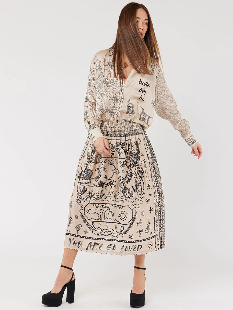 Vanessa Printed Midi Skirt