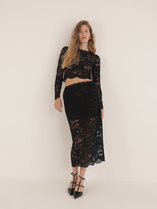 Lace Midi Skirt