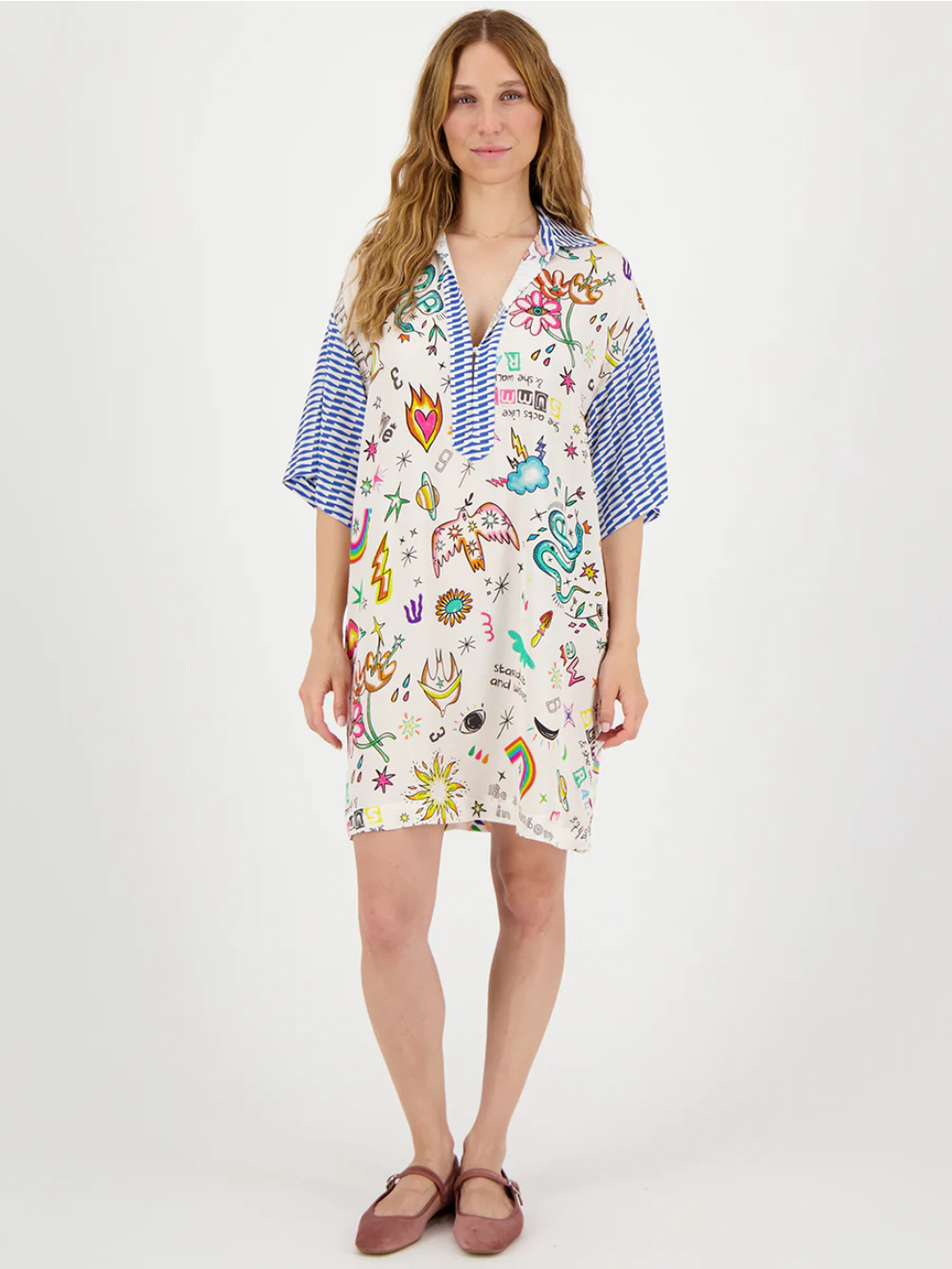 Nancy Placket Mini Dress
