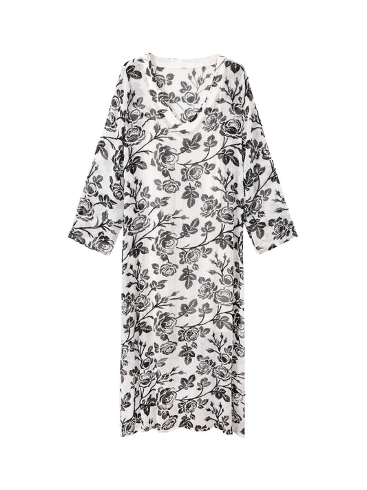 Printed Viscose V-neck Dress