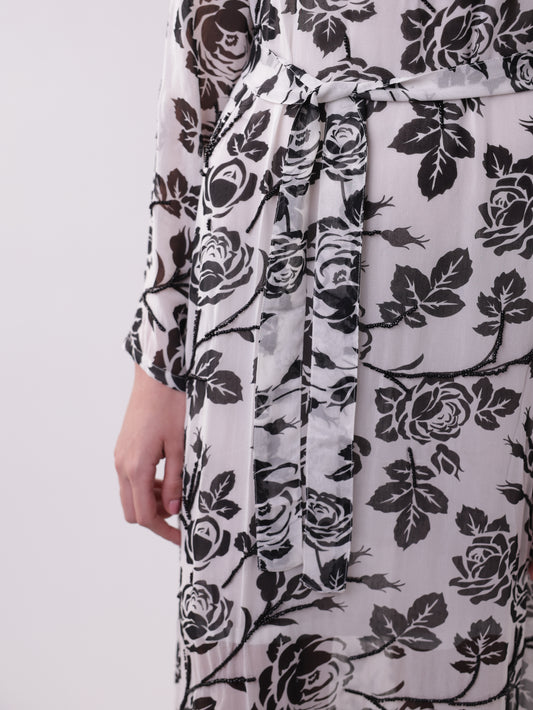 Printed Viscose V-neck Dress