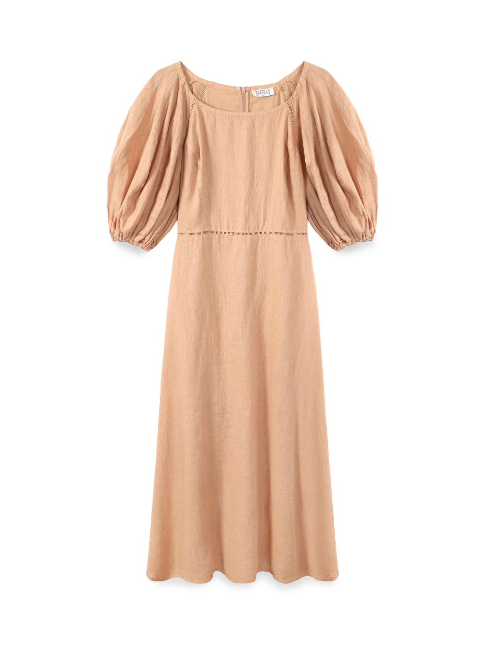 Puff Sleeve Linen Maxi Dress SACK'S Fashion Puff Sleeve Linen Maxi Dress SACK'S Fashion