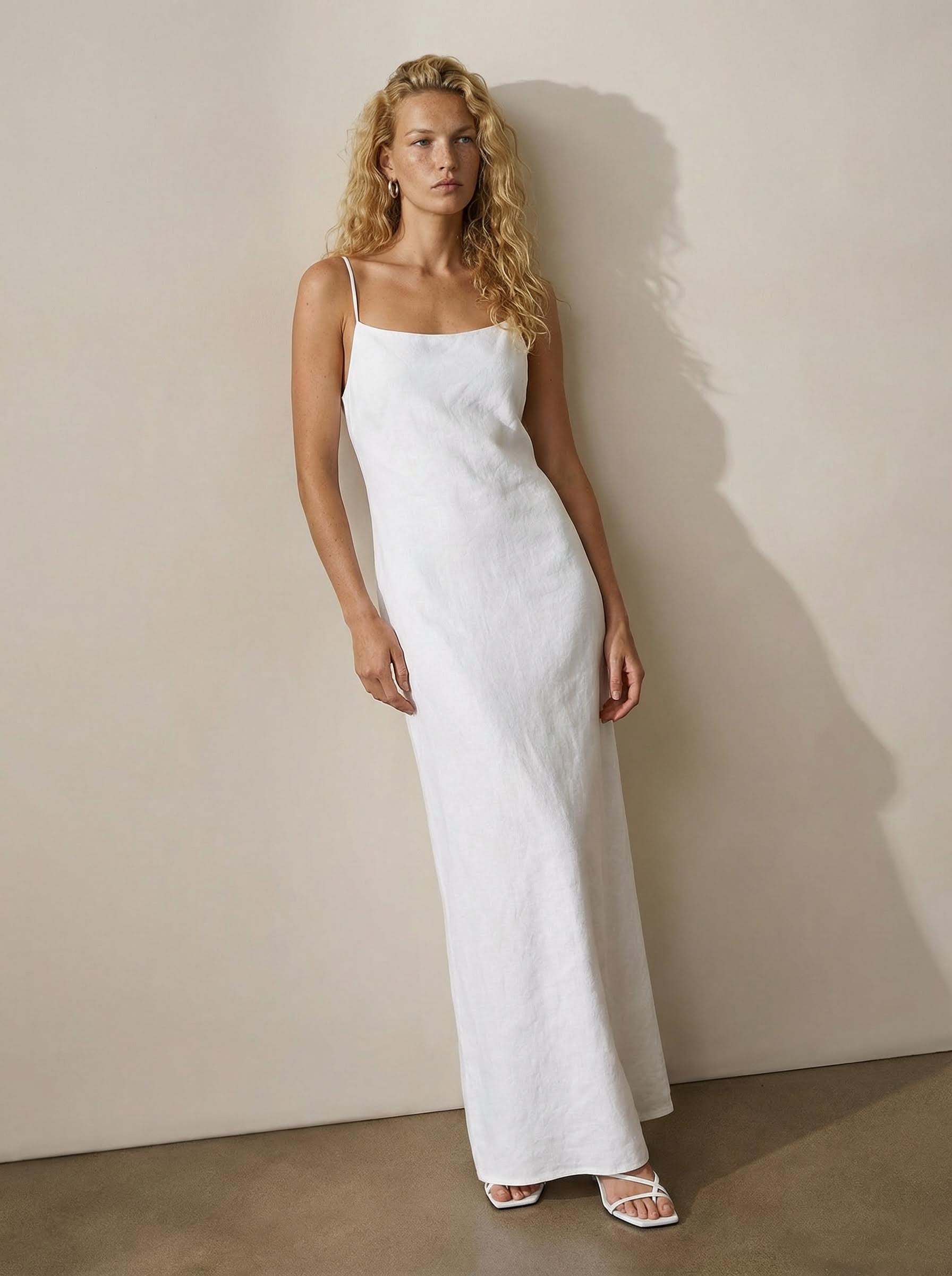 linen camisole dress – SACK'S Fashion NA-05.05.25AM Size (check size guide):3XL Side seam pockets Dress to Impress: Ancient
