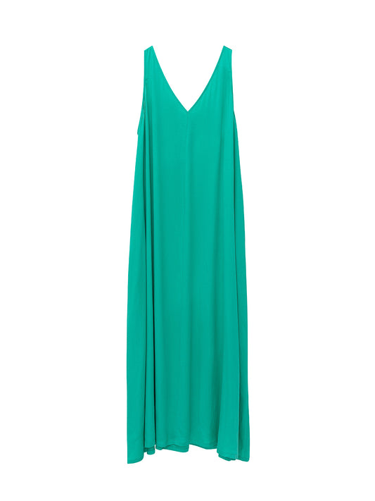 Sleeveless V Neck Long Dress