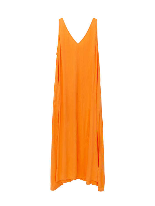 Sleeveless V Neck Long Dress