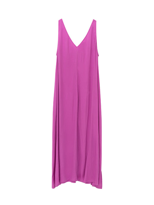 Sleeveless V Neck Long Dress