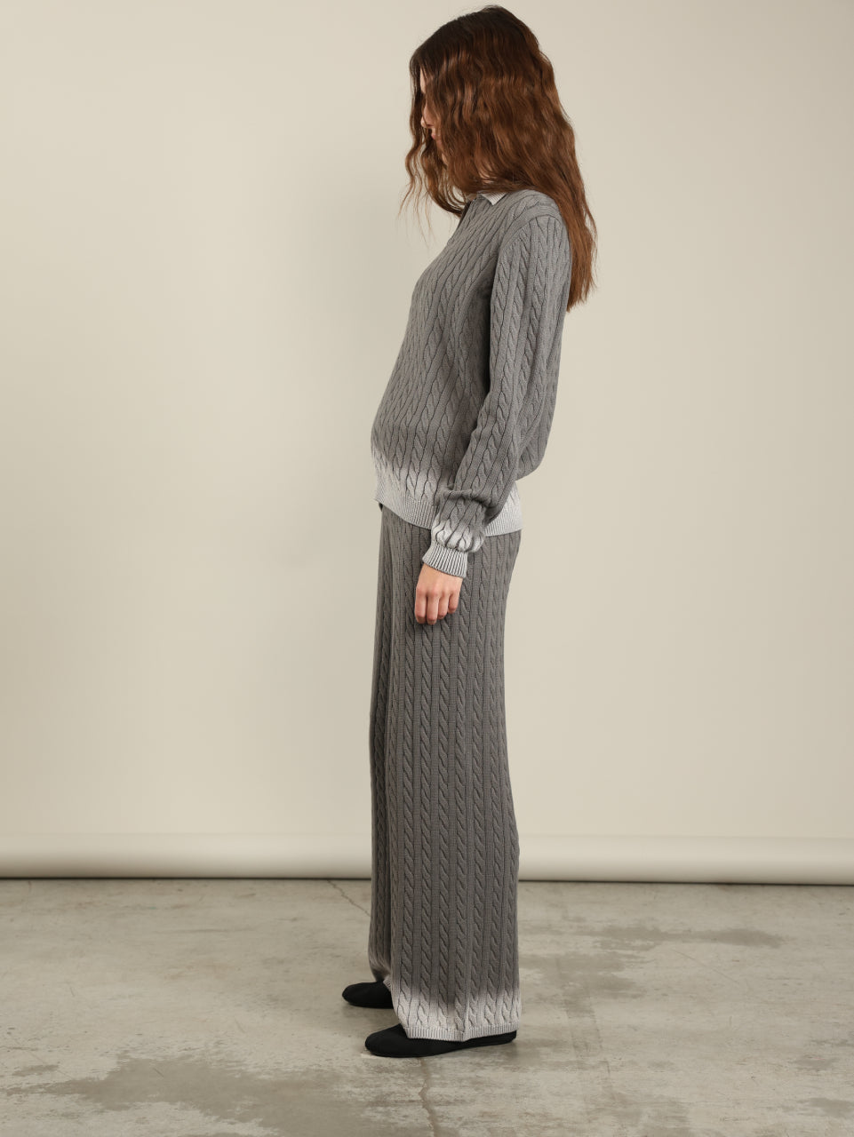 Knitted cardigan with braids