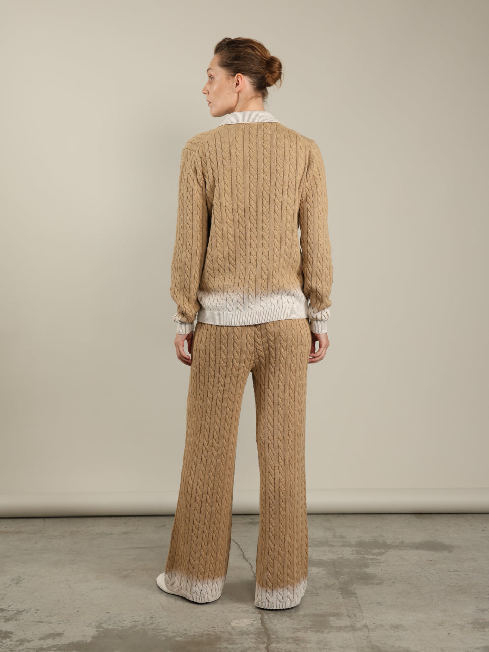 Knitted cardigan with braids