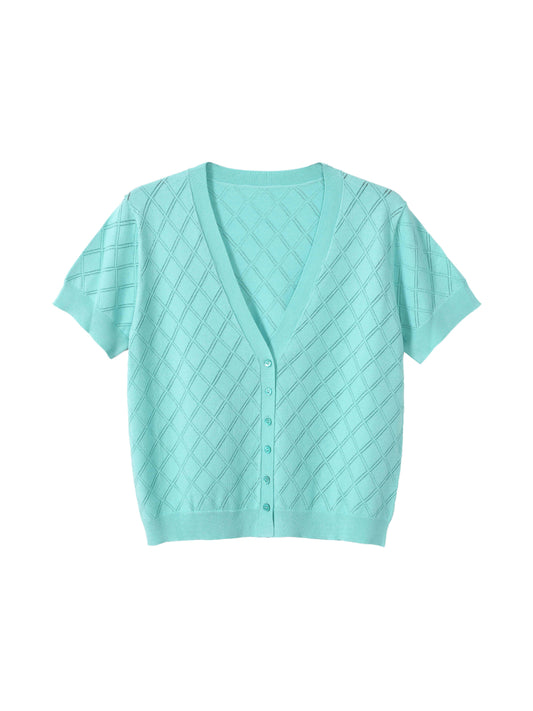 קרדיגן סריג שרוול קצר