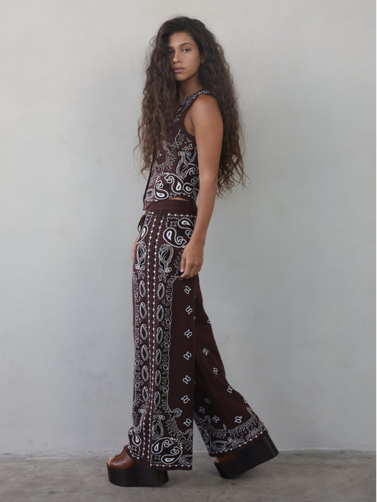 מכנס סריג בנדנה