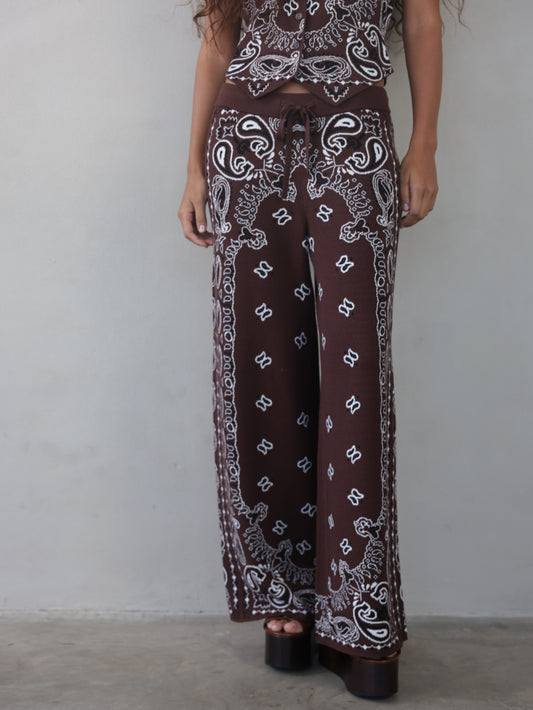 מכנס סריג בנדנה