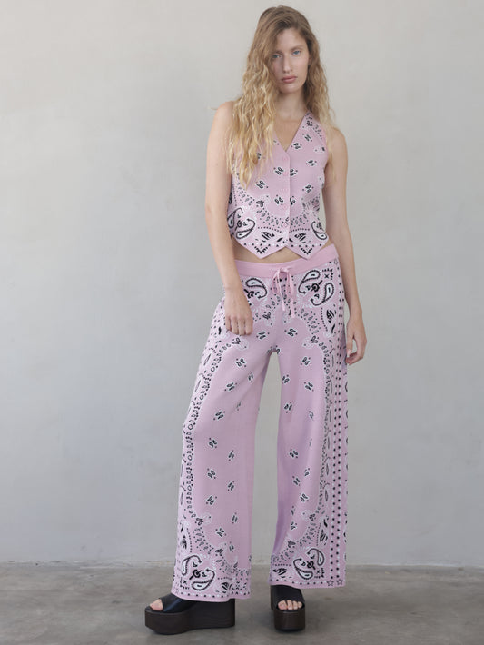 Bandana knit pants