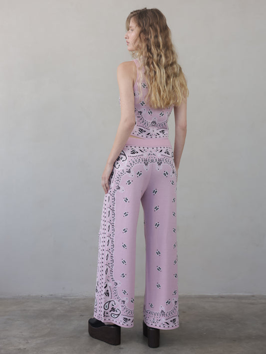 Bandana knit pants