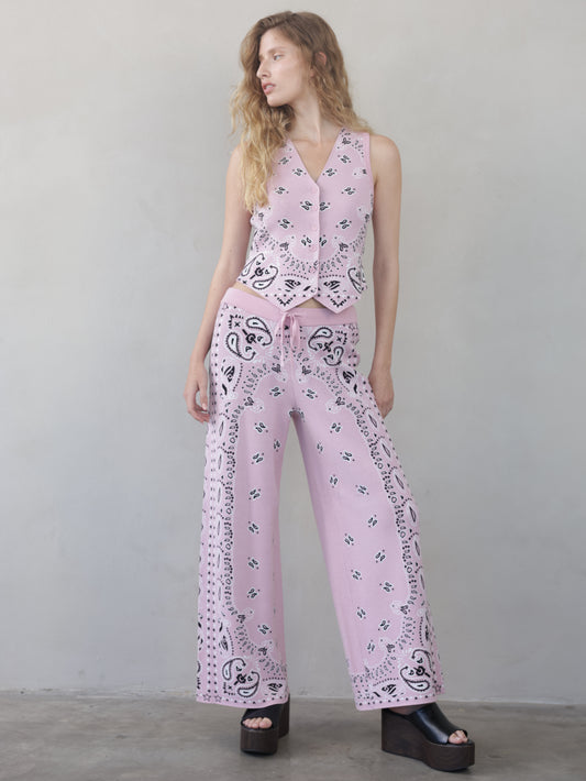 Bandana knit pants