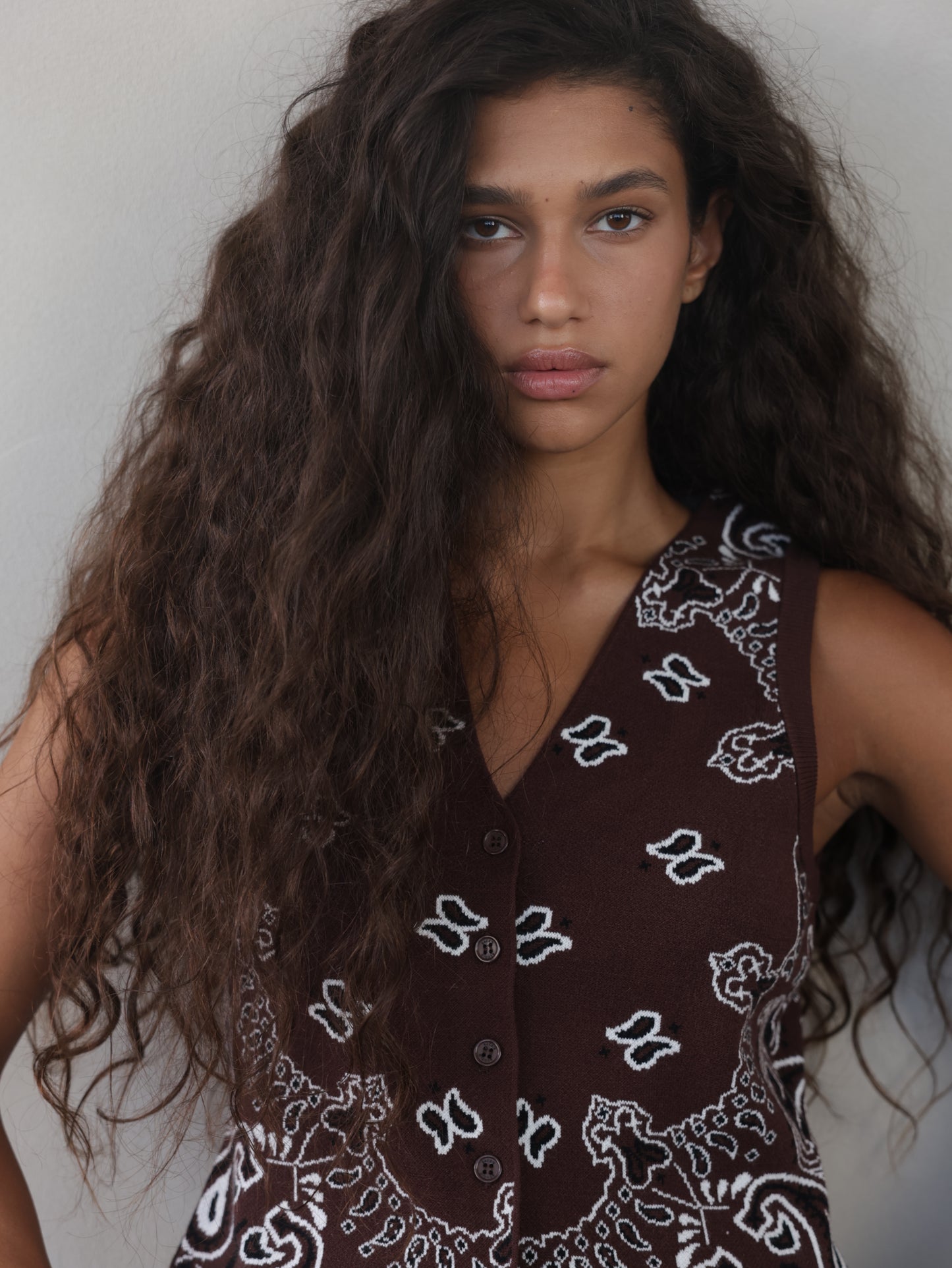 Bandana knit vest