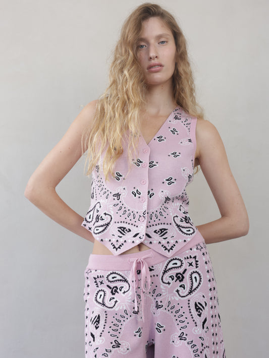 Bandana knit vest