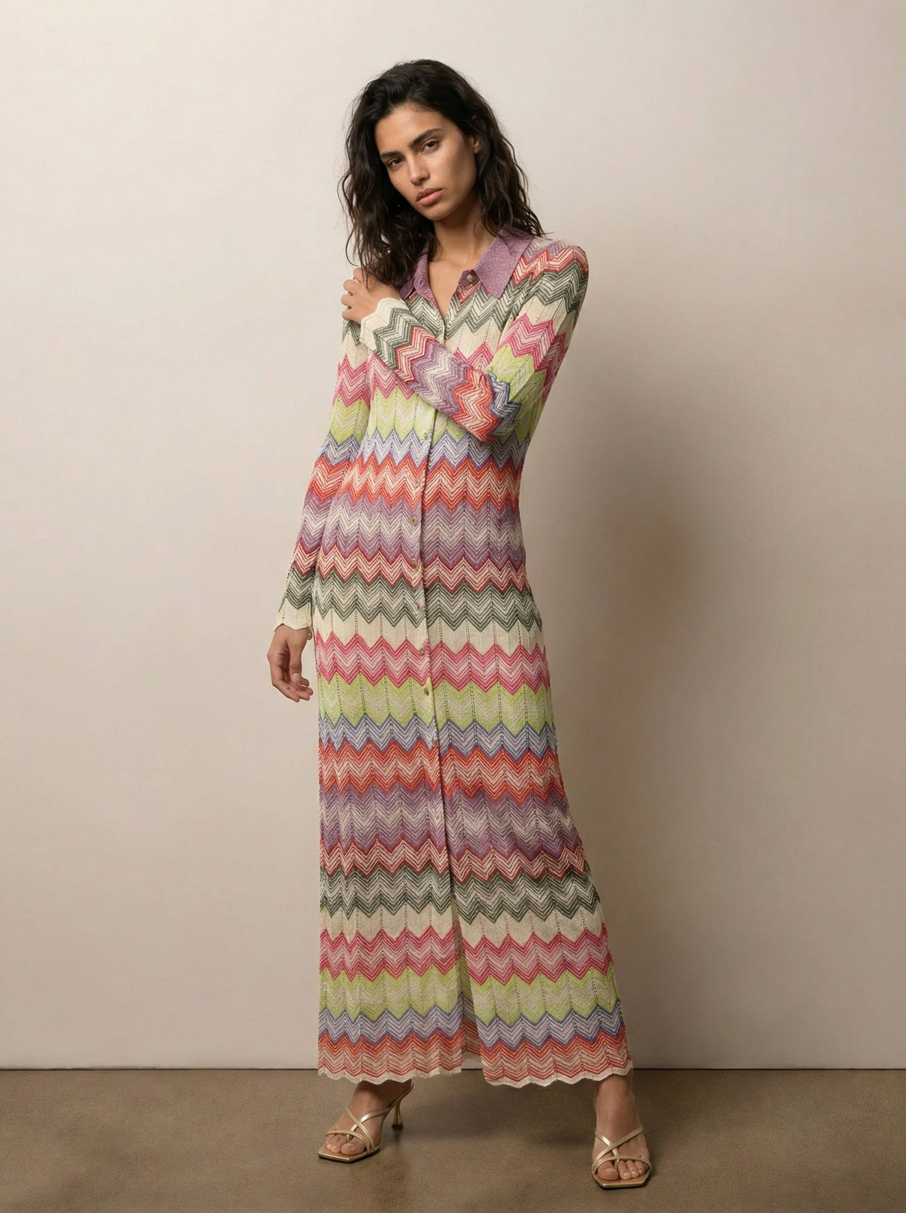 Buttoned knit dress  SACK'S Fashion