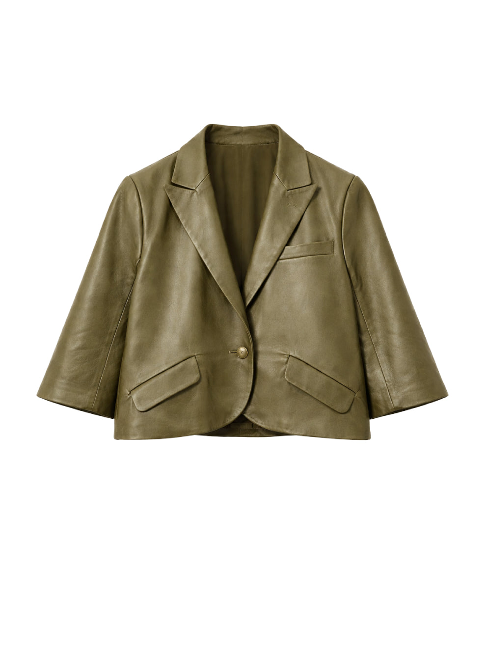 Cropped leather jacket