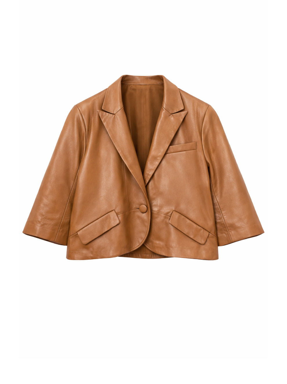 Cropped leather jacket