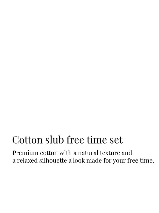 Slub-knit elastic-waist trousers
