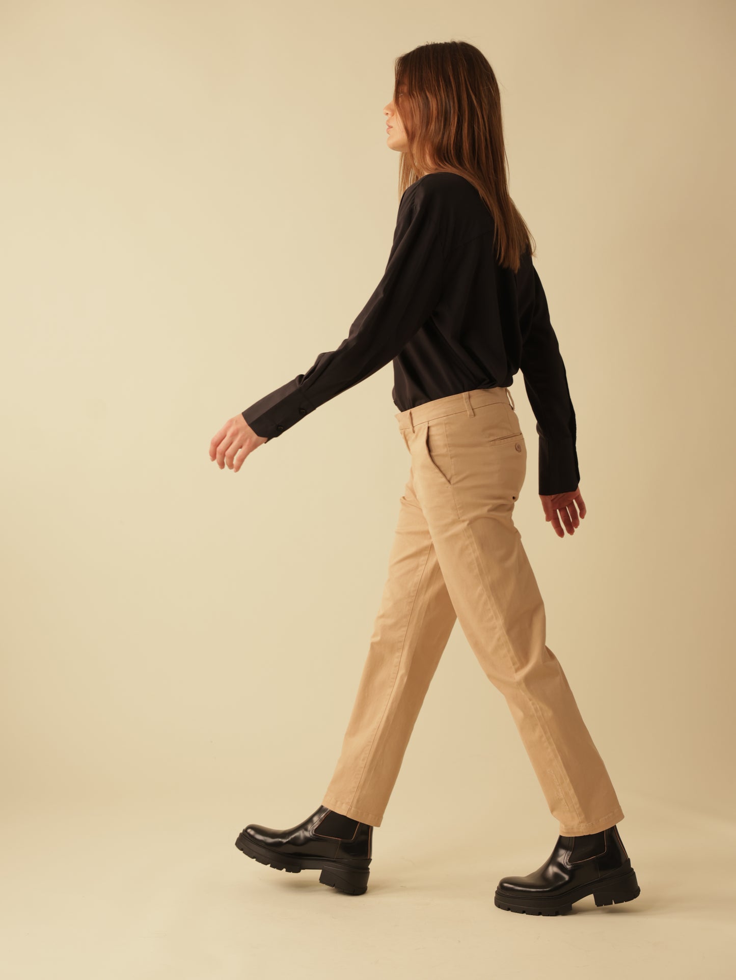 Fly Front Skinny Leg Pants