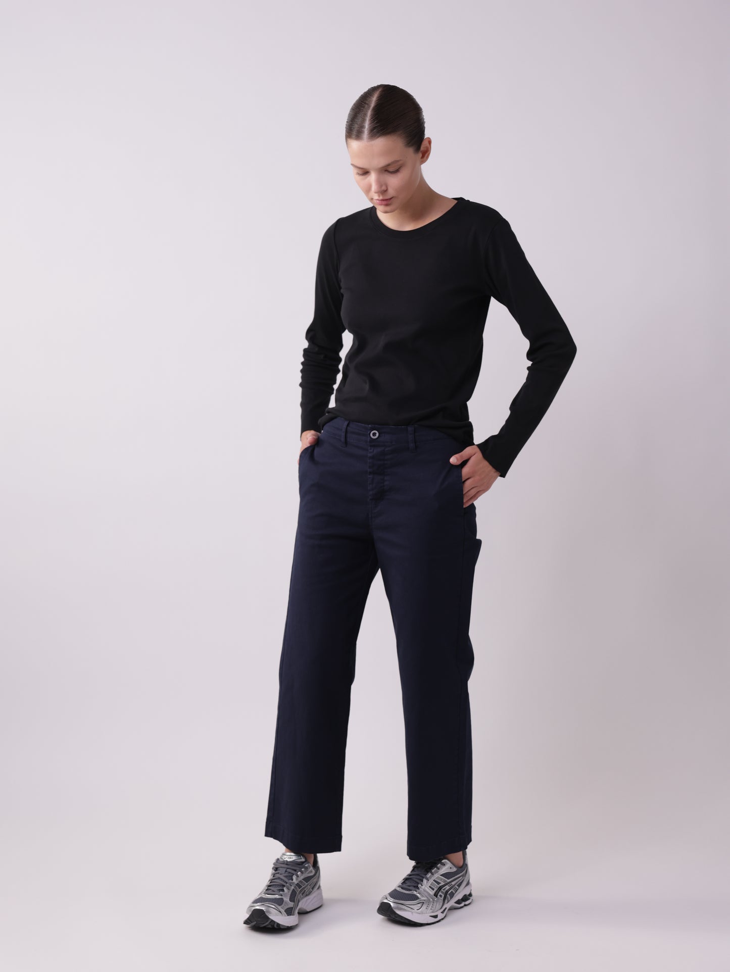 Chino Pants Embroidered Straight Leg