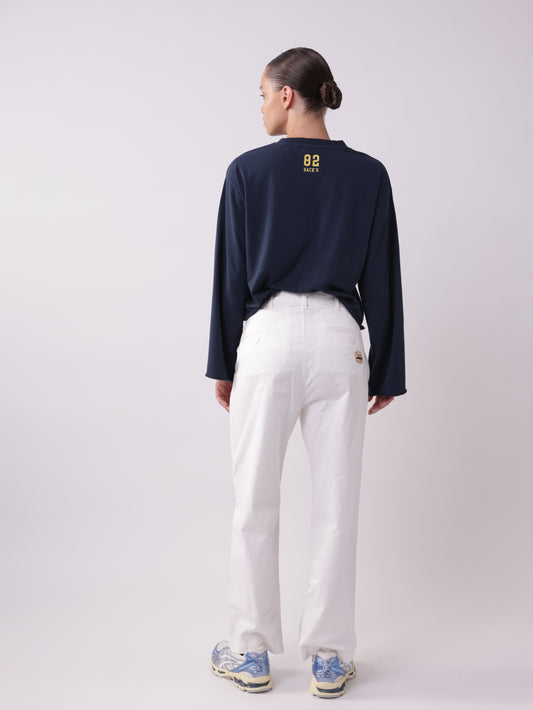 Chino Pants Embroidered Straight Leg