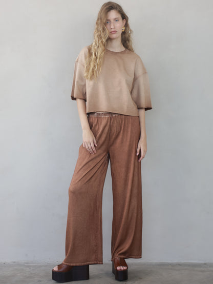 Vintage Wash Elastic Waist Pants