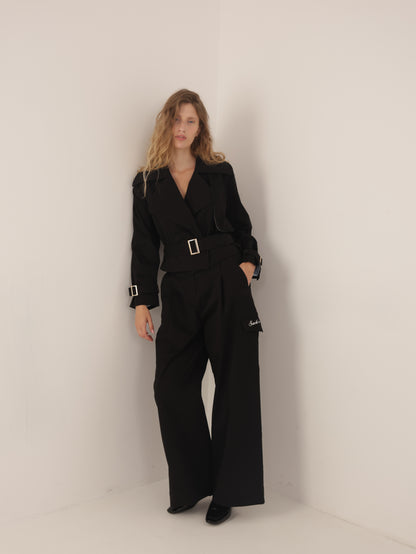 Wide leg cargo pants