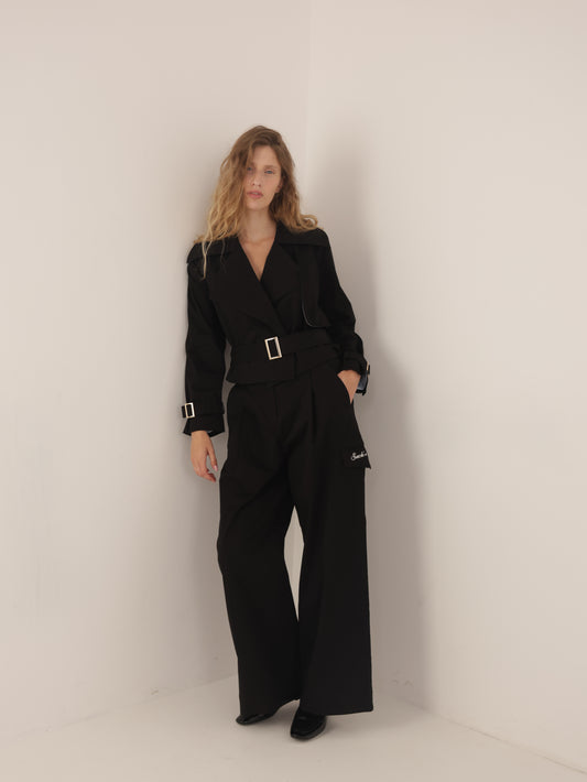 Wide leg cargo pants