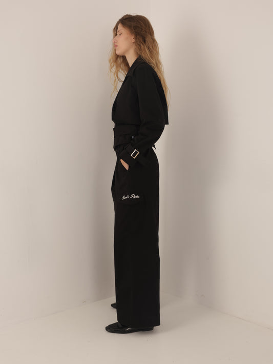 Wide leg cargo pants