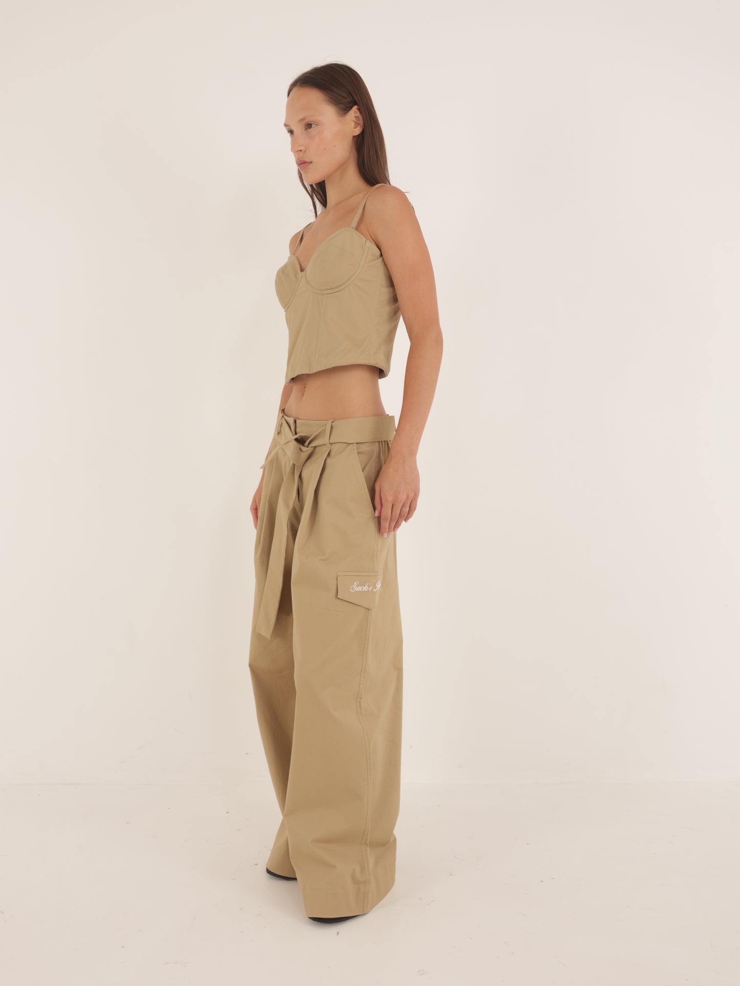 Wide leg cargo pants