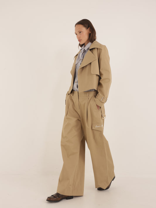 Wide leg cargo pants