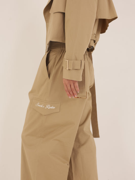 Wide leg cargo pants