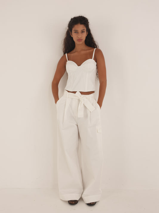 Wide leg cargo pants