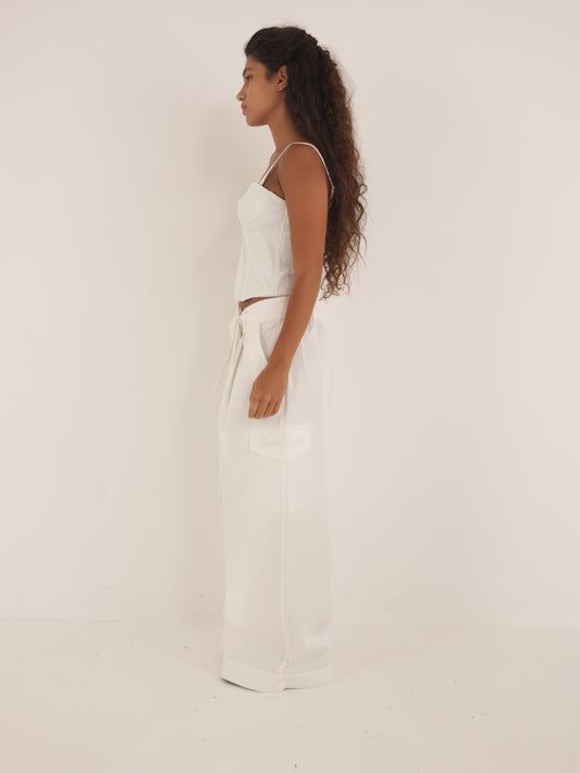 Wide leg cargo pants