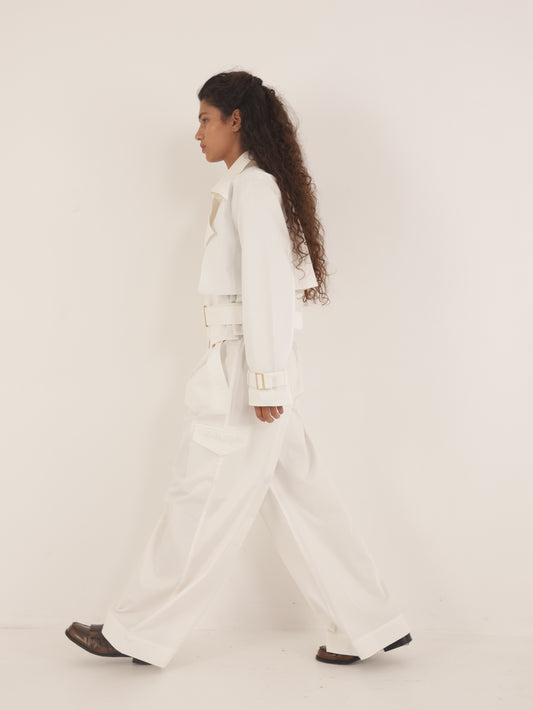Wide leg cargo pants