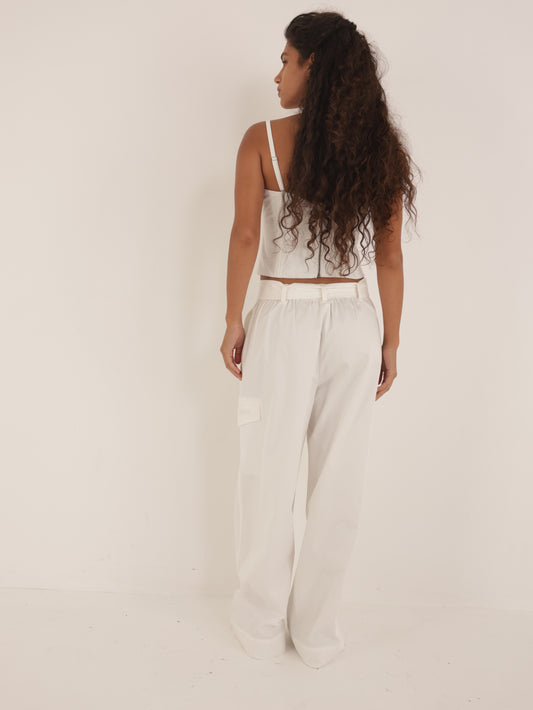 Wide leg cargo pants