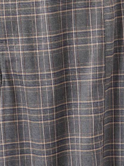 Checked barrel-leg trousers