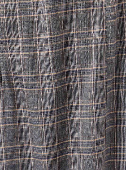 Checked barrel-leg trousers