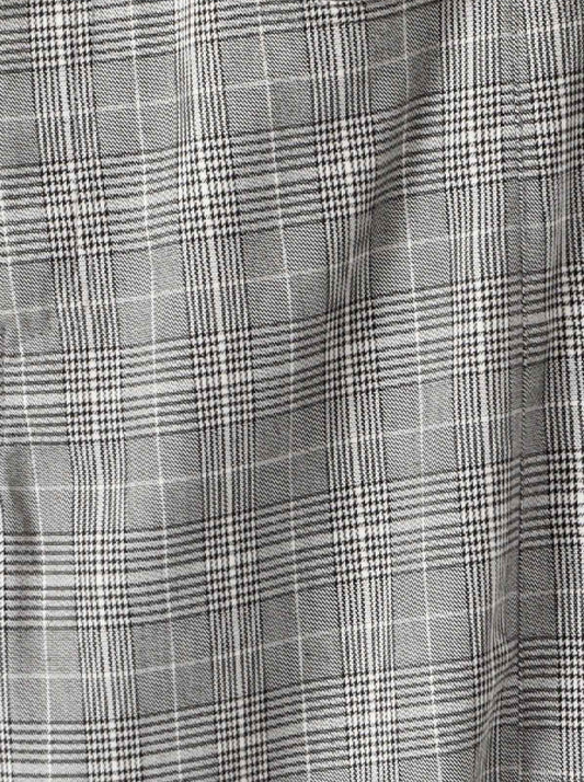 Checked barrel-leg trousers