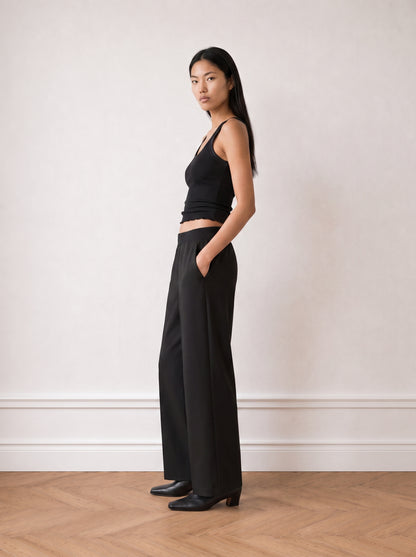Wide Leg Rubber Pants