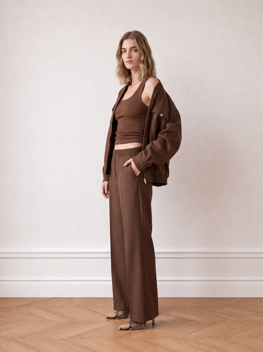 Wide Leg Rubber Pants