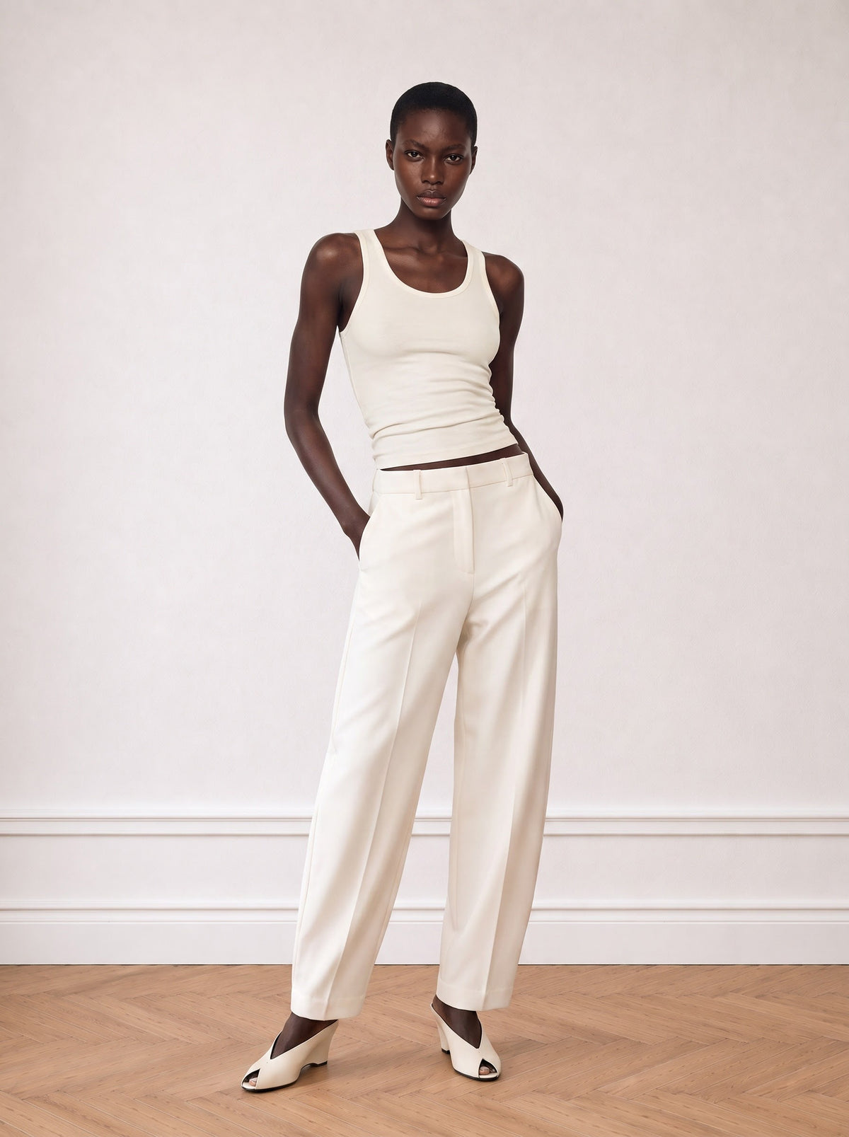 Tailored Barrel-leg Trousers