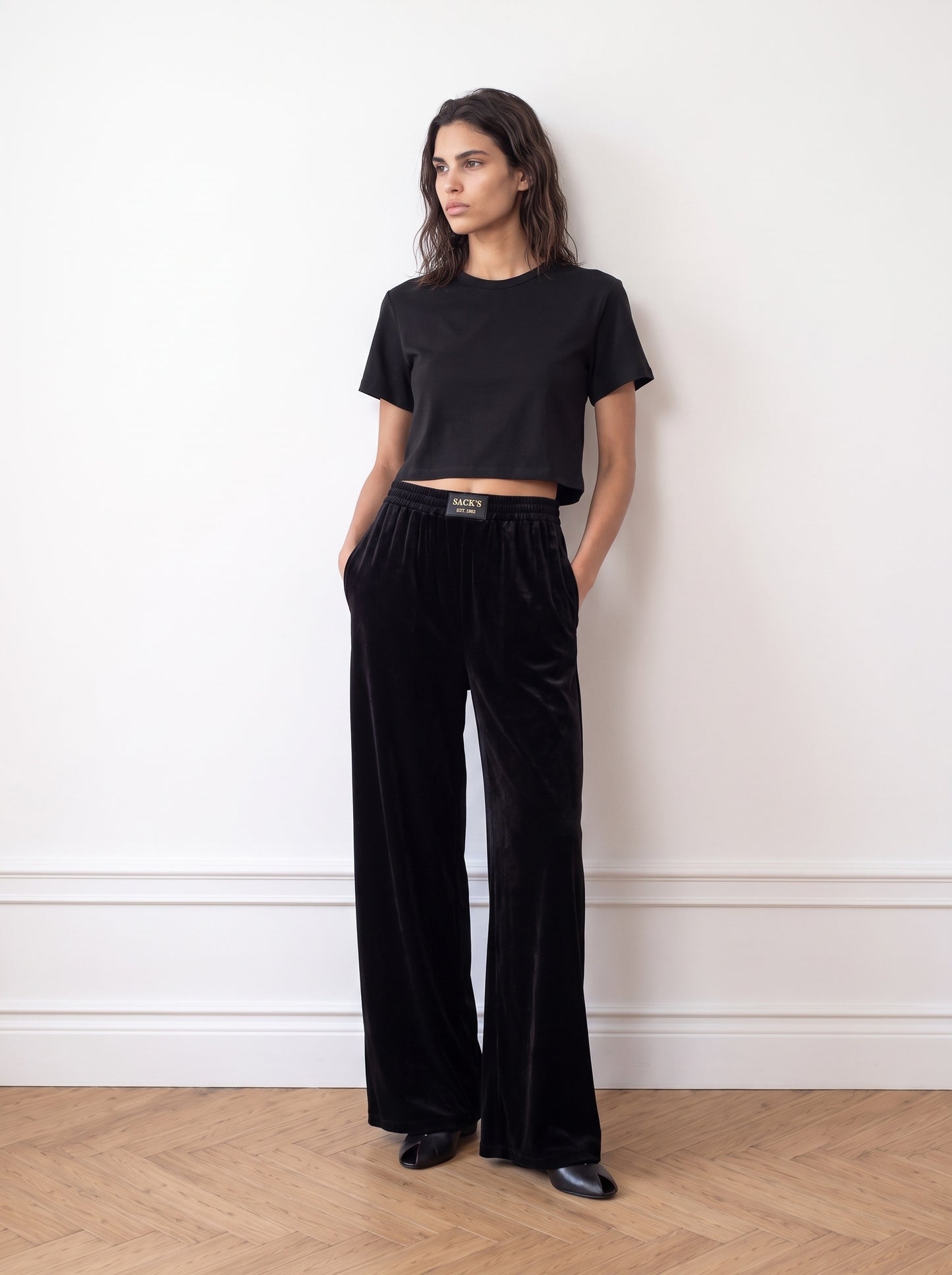 Wide-leg Velvet Trousers