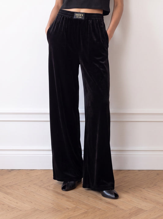 Wide-leg Velvet Trousers