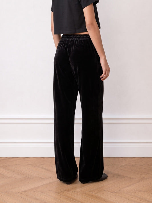 Wide-leg Velvet Trousers