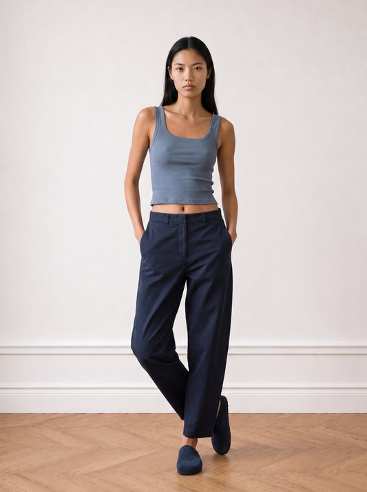 Tailored barrel-leg trousers