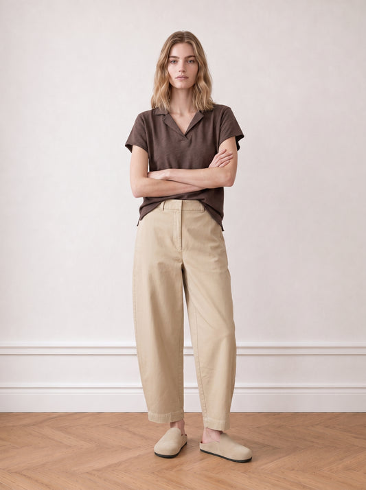 Tailored barrel-leg trousers